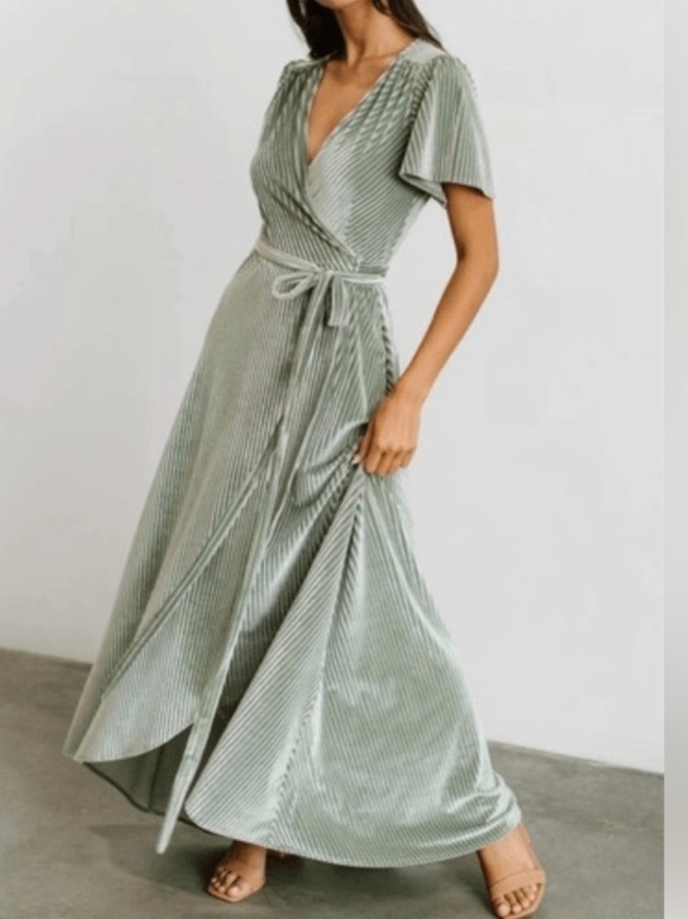 Baltic Born Andi Ribbed Velvet Wrap Maxi Dress Size XXL